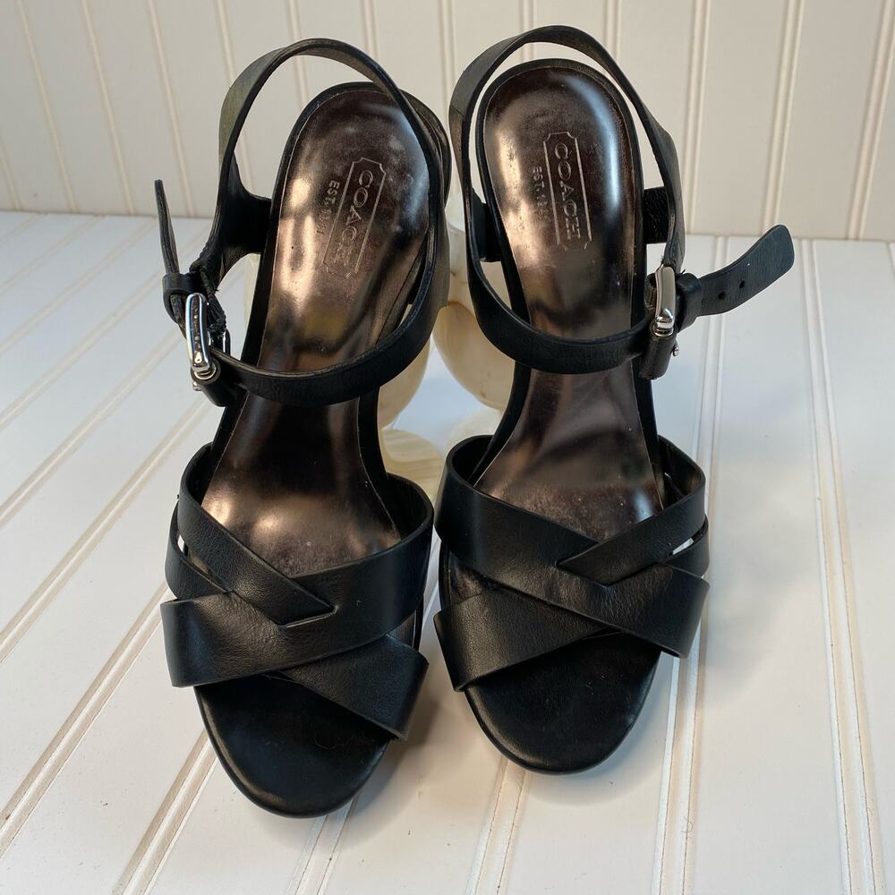Coach Black Buckle High Heel Pumps Women’s Size 7 - Picture 4 of 7